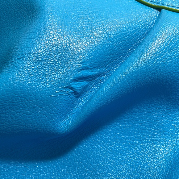Baekgaard Blue and Green Leather Weekender Bag - Picture 4 of 7